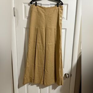Anthropologie Elevenses Beige Wide Leg Pants - Size 10 - NWT